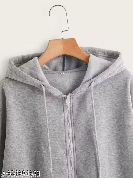 GREY ZIPPER HOODIE