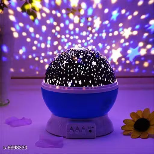 Star Lights Master For Decoration Rotating 360 Degree Moon Night Light Lamp Projector with Multi Colors and USB Cable, Lamp for Kids Room, Night Bulb, Cople Bedroom, Diwali décor, Home decor (Multi Color)