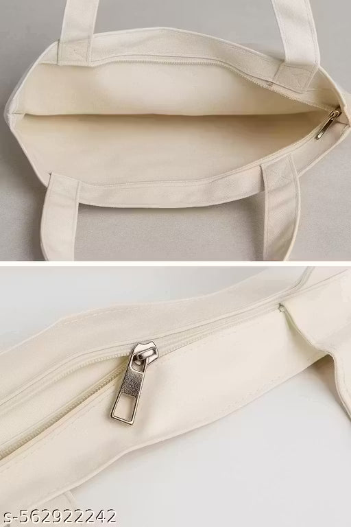 Trendy Women Tote Bag with Zipper || Stylish Shoulder Handbag for College, Office, Travel, Daily Use || Spacious, Durable, Lightweight Cotton Printed Tote for Girls & Women || Eco-Friendly Reusable Shopping Bag