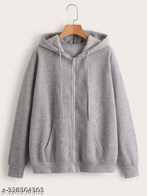 GREY ZIPPER HOODIE