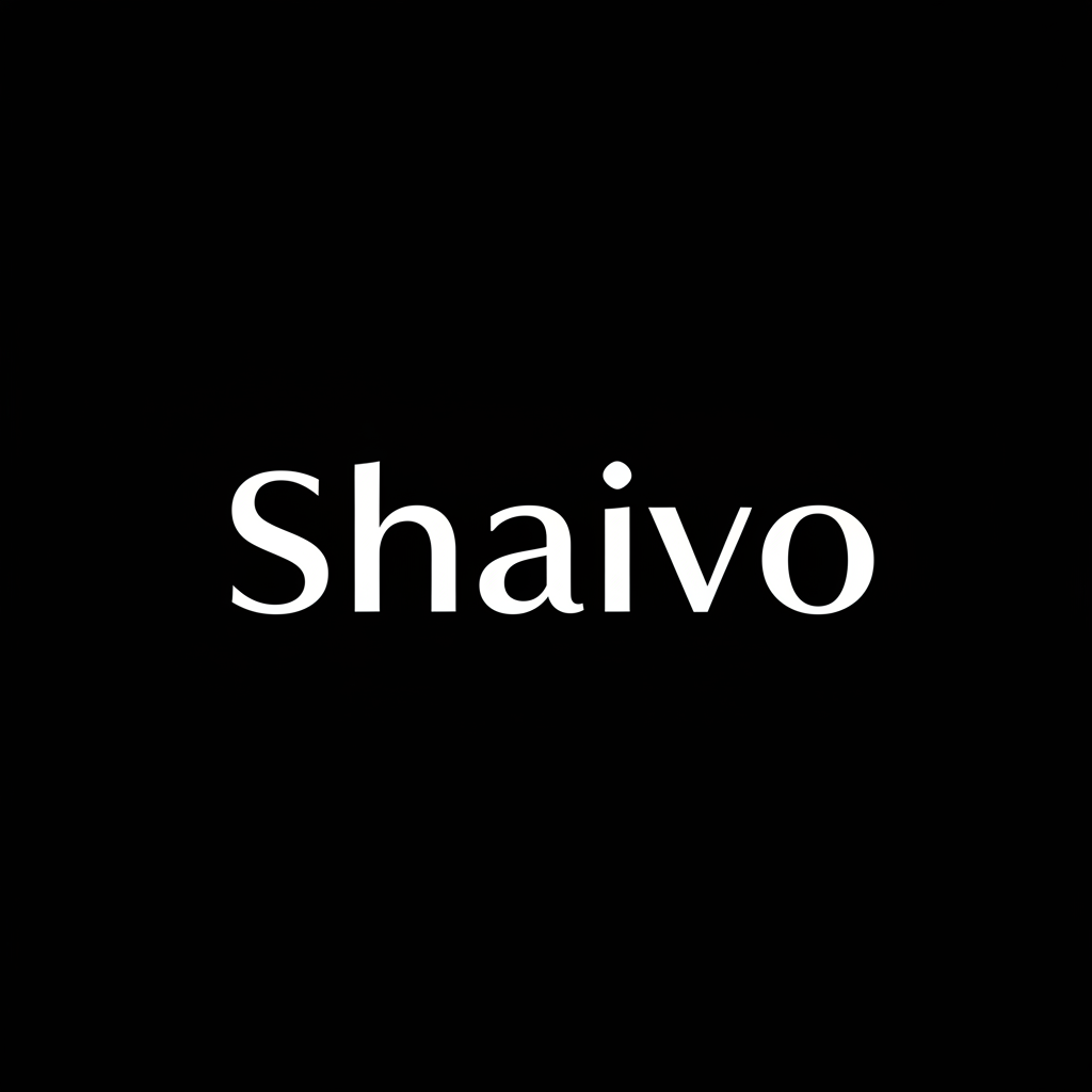 plain background in black and written in white shaivo