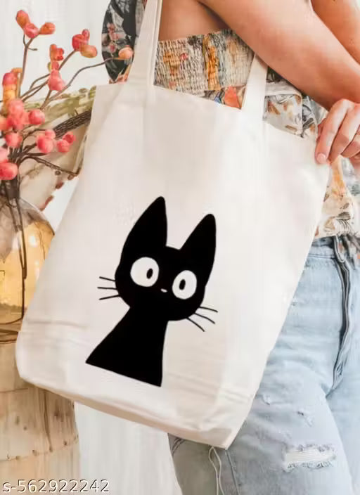 Trendy Women Tote Bag with Zipper || Stylish Shoulder Handbag for College, Office, Travel, Daily Use || Spacious, Durable, Lightweight Cotton Printed Tote for Girls & Women || Eco-Friendly Reusable Shopping Bag