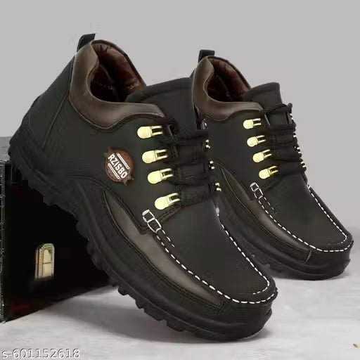 Hzisbo Synthetic Leather Comfortable Trendy Walking Hiking Trekking Lace Up Outdoor Boots For Men | Casual Shoes For Men | Shoes For Men | Boots For Men | Daily Use Shoes